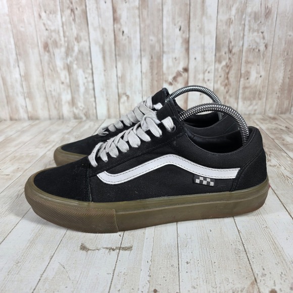 Vans Old Skool Pro Black Gum Sole Skate Shoes Men's Size 7.5 - Picture 2 of 8